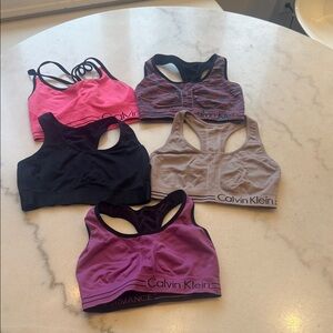 Calvin Klein Assorted Sports Bra Set in Pink, Black, Purple, Taupe & Multicolor
